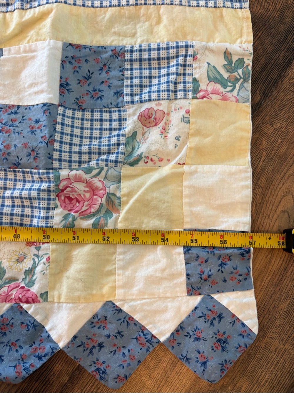 Vintage patchwork curtain valance set of 3 - Picture 4 of 5